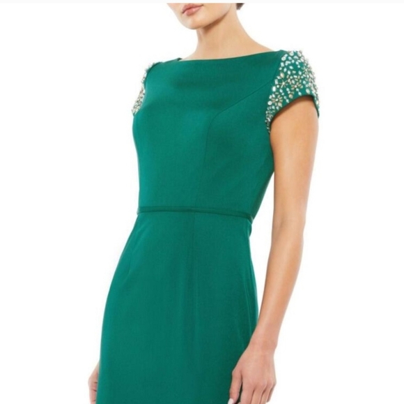 NWT Mac Duggal 55718 Bateau Neck Cap Sleeve Dress - Picture 3 of 7